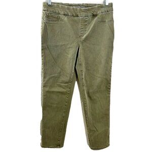 Chicos Sz 1 (8) Pull On Ankle Jegging Muted Green Denim  (Actual 31x25) EUC